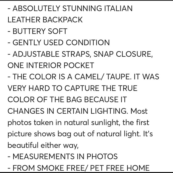 🌿GIANNI CHIARINI LEATHER BACKPACK🌿 - Picture 14 of 14